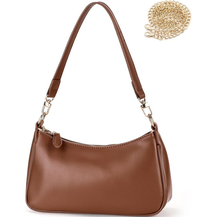 Сумка-клатч WantGor: жіноча сумка-тоут, кросбоді, міні-хобо, екошкіра (коричнева)