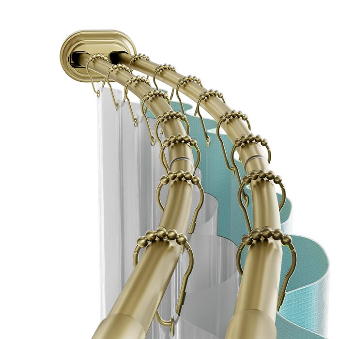 Двопрогінна натяжна штанга для душу Zenna Home, без свердління, 127-183 см, золота, нержавіюча сталь