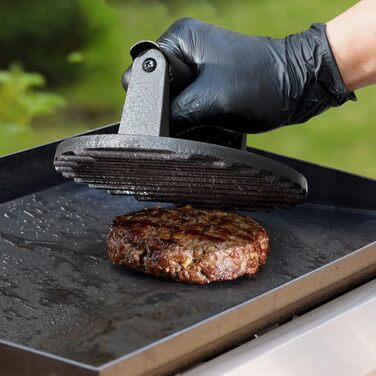 Прес для смаження бургерів Onlyfire Burger Smasher, чавунний (діаметр 15.2 см) з термостійкою ручкою