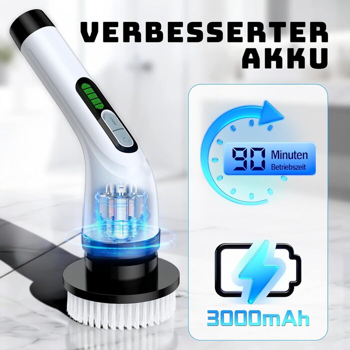 Електрична щітка для чищення Highyes Spin Scrubber, водонепроникна IPX7, біла