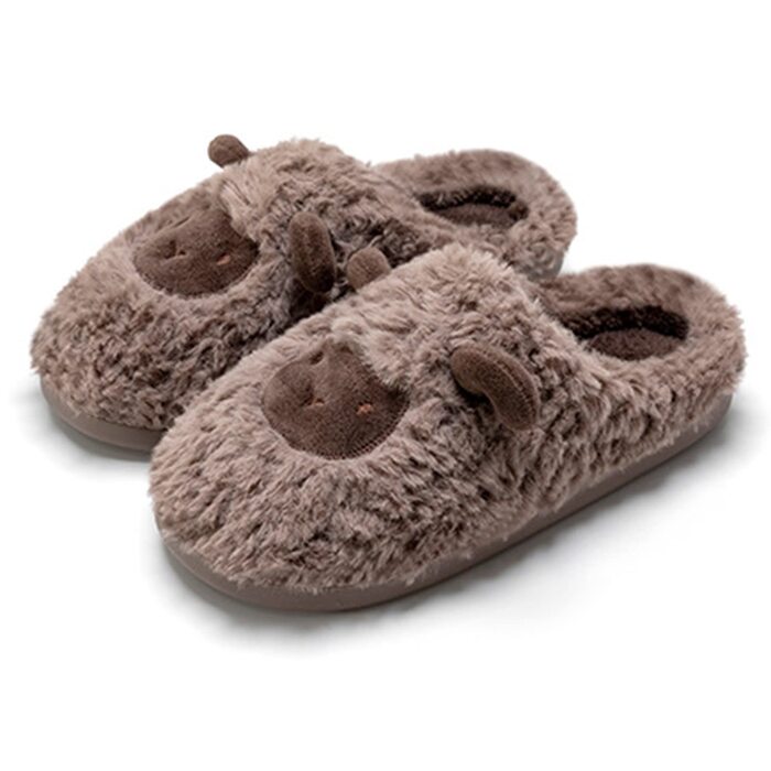 Тапочки халатні для дому та вулиці, м'які, плюшеві, у вигляді овечки, унісекс, білі (40~41), коричневі (40~41)
