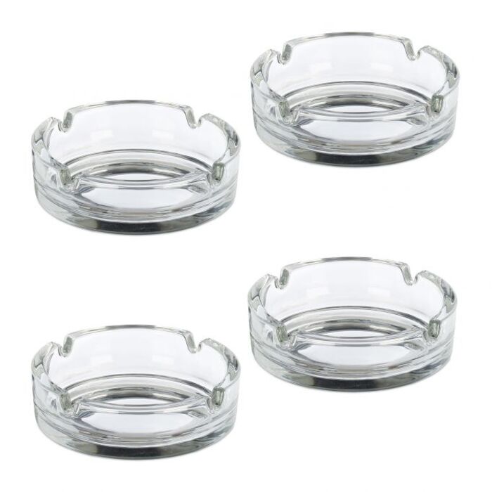 Relaxdays Glass Ashtray Set of 4