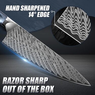 Професійний кухонний ніж Dragon Riot з ручкою з епоксидної смоли, гострі кухонні ножі шеф-кухаря з піхвою (кухонний ніж)