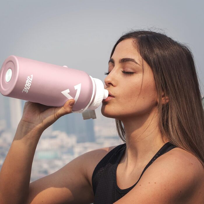 Термофляга сталева 1л ABOVE (Рожева) - BPA-FREE, ізольована, для фітнесу, спорту, подорожей. Зберігає тепло до 12 год, холод до 24 год.