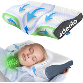 Подушка для шиї Derila, подушка для голови, Memory Foam, оригінальна. Ергономічна подушка, подушка для підтримки шиї, подушка для тих, хто спить на боці, спині та животі (King, 1 шт). Подушка Kingsize 60 x 34 см