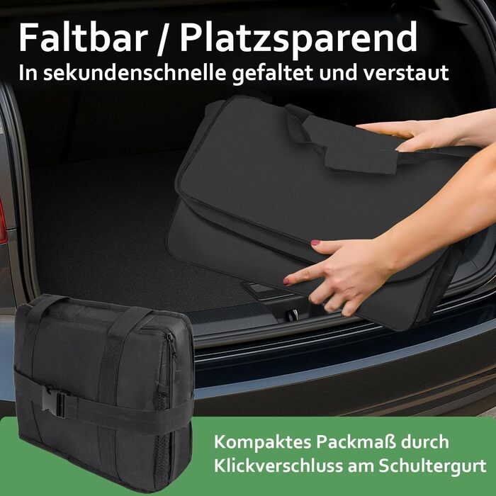 Складна сумка-холодильник 30L, водовідштовхувальна, +12 годин свіжості, міцна ізоляція, чорна