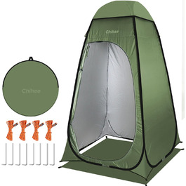 Chihee Pop-Up Privacy Tent - Portable Camping Bathroom Tent with Floor - Green