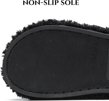 SMajong жіночі плюшеві домашні тапочки зимові теплі, м'які, з антиковзким покриттям, зручні, з підкладкою, чорні (36/37 EU)