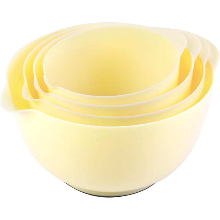 Набір салатниць/міксерів BoxedHome (4 шт.) - пластик, жовтий, неслизькі, для кухні
