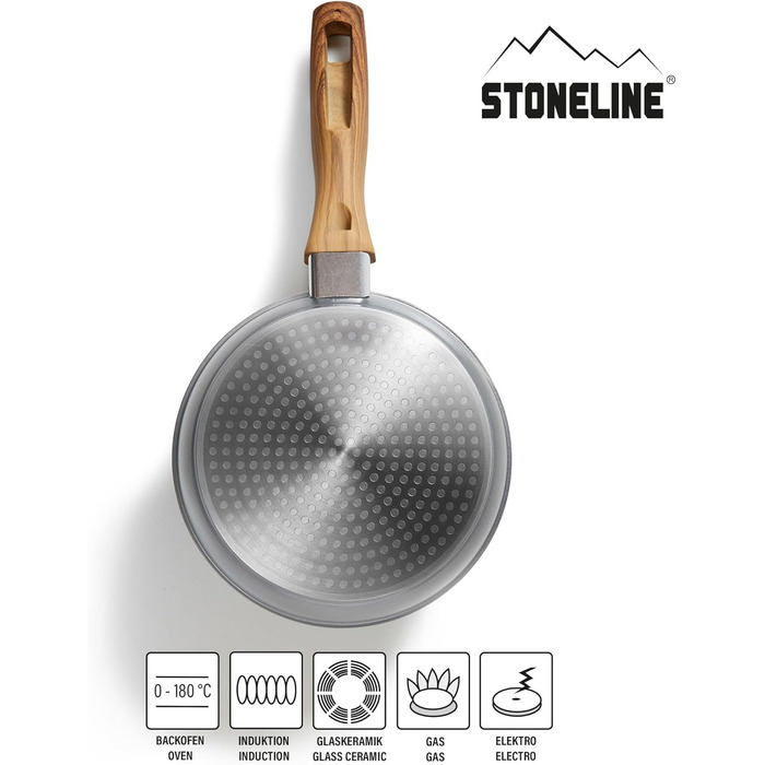 STONELINE Сковорода Back to Nature 28 см, Made in Germany, антипригарне покриття з натуральним каменем, для всіх типів плит (включно з індукцією), смаження без жиру