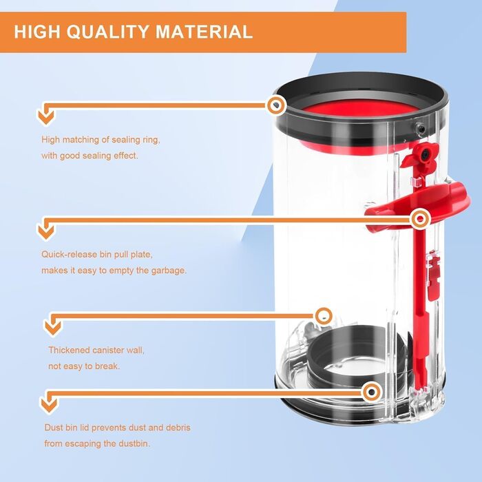 Dyson V11 V15 Filter Bin Assembly - Dust Container Replacement for SV14 SV17 SV15 SV22 SV28 - 970050-01 & 965443-01