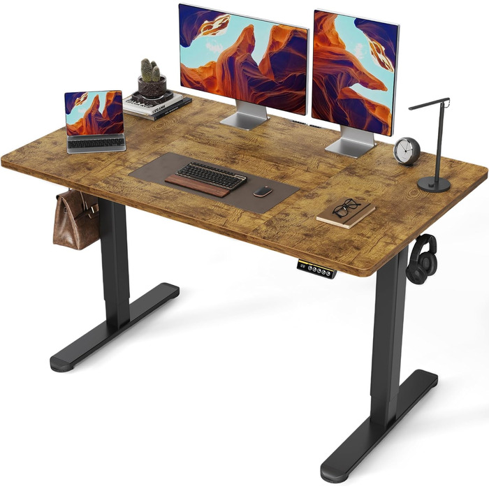 Claiks Electric Height Adjustable Desk 140x70cm - Standing Desk with Cable Management & Memory Function | Ergonomic White Home Office Desk