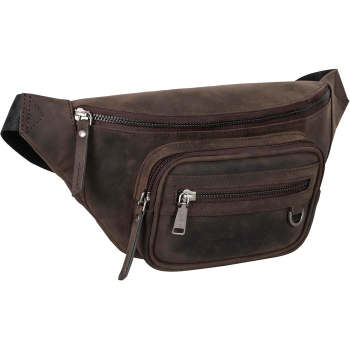 Чоловіча поясна/животна сумка Marc Peter® Varadero з натуральної шкіри Наппа | Перехресна сумка на пояс для чоловіків та жінок | Сумка на пояс з можливістю зміни ремінця (Кольори: Кольору вугілля, Мисливський)