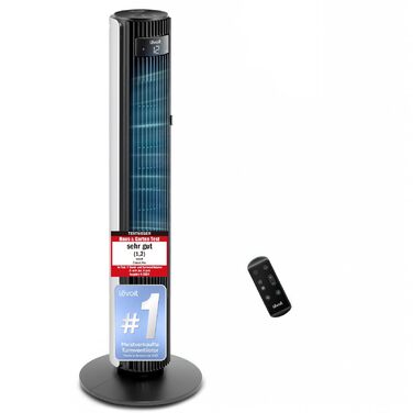 Вентилятор Tower Levoit DC Motor 106 см Перламутрово-білий: Тихий, 4 режими, 12 швидкостей, Пульт, Обертання 90°