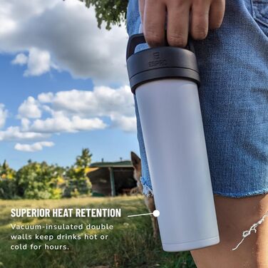 ESPRO – P0 Ultralight – French Press Coffee Maker for Single Servings and Lightweight Travel Water Bottle for Travel, Camping, and Daily Use, Stainless Steel, Vacuum Insulated, 16 oz (Frost Wisteria) Frost-Glycinie Modern