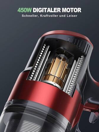 Бездротовий акумуляторний пилосос SunSare 450W з LED-дисплеєм, потужність 40000Pa, для підлоги, килима, шерсті тварин