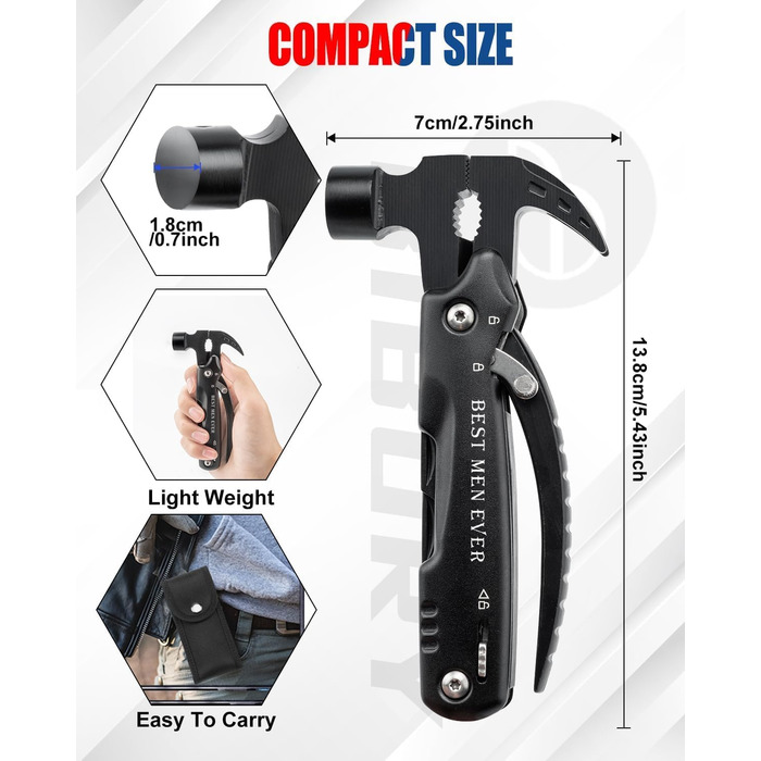 Мультитул BIBURY 12-в-1 для чоловіків: кемпінг, туризм, надзвичайні ситуації