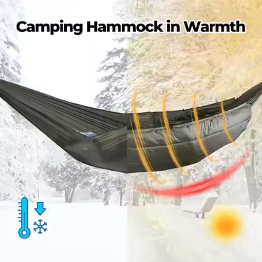 Onewind Hammock Underquilt, Full Length Underquilt with Insulation for Hammock Camping, 4 Seasons, Hiking, Backpacking, and Travel. Lightweight and Portable (Od Grün, 7° to 15° 210cm*130cm)