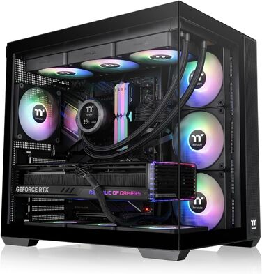 Корпус Thermaltake View 380 TG ARGB Mid-Tower ATX: Двокамерний, з прозорими панелями, 4 x 120mm ARGB вентилятори, USB-C, радіатор до 360mm, чорний