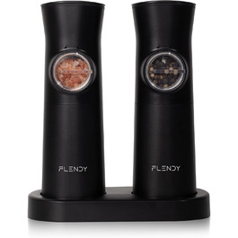 Gravity Electric Salt and Pepper Grinder Set, 2-Piece Set Rechargeable Electric Salt and Pepper Shakers with USB-C Charging Station, Electric Spice Grinder for Dry Spices