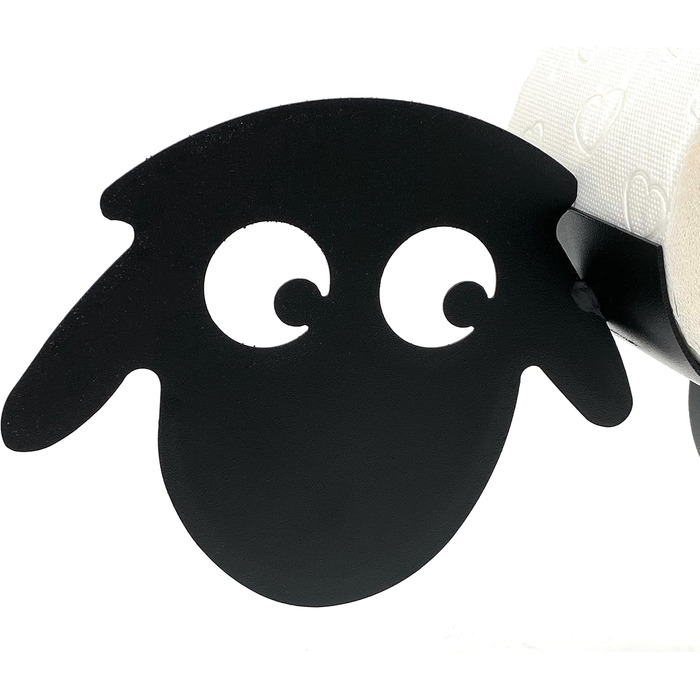 DanDiBo Toilet Paper Holder Black Metal Sheep 3.0 WC Roll Holder Toilet Paper Holder Freestanding WC Paper Holder Toilet Roll Holder