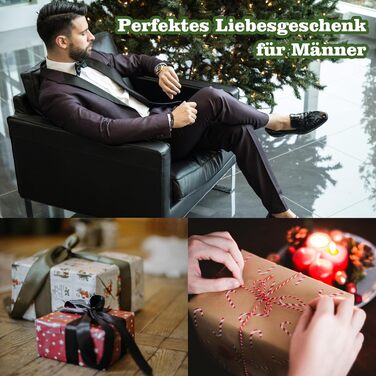 Шкіряний браслет для чоловіків: подарунок татові, дідусю, чоловікові. Ідеальний подарунок на День батька, Різдво, День святого Валентина (колір: коричневий)