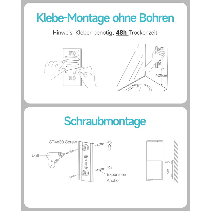 Автоматичний дозатор мила AIKE для рідкої мила, настінний, для кухні та ванної кімнати, IPX7, вологостійкий, 400 мл, з нержавіючою сталлю, шліфована