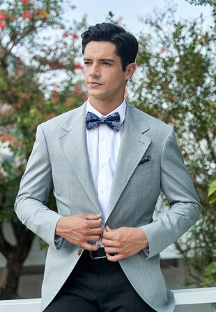 Метелик HISDERN для чоловіків з кишеньковим хустинкою, однотонний, регульований, для смокінгу, весілля, вечірки, синій та білий