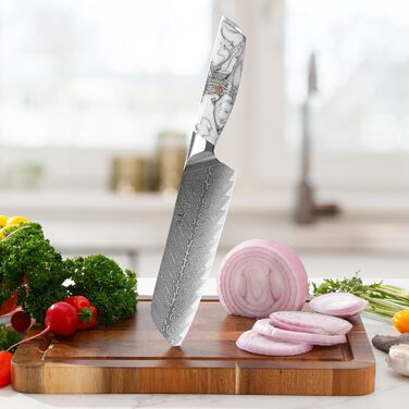 Японський ніж SHANGDAO Kiritsuke 20 см з 67 шарів легованої сталі, ніж для суші, кухонний ніж для кухні
