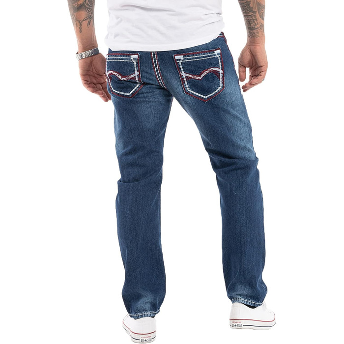 Чоловічі джинси Rock Creek RC-2056, темно-сині, вінтаж, щільні шви, розмір 42W/36L