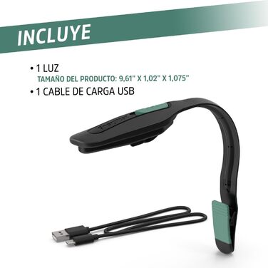 Ліхтарик для читання Energizer LED з кліпсою, USB-C, 3 режими, акумуляторна, гнучка, захист для очей