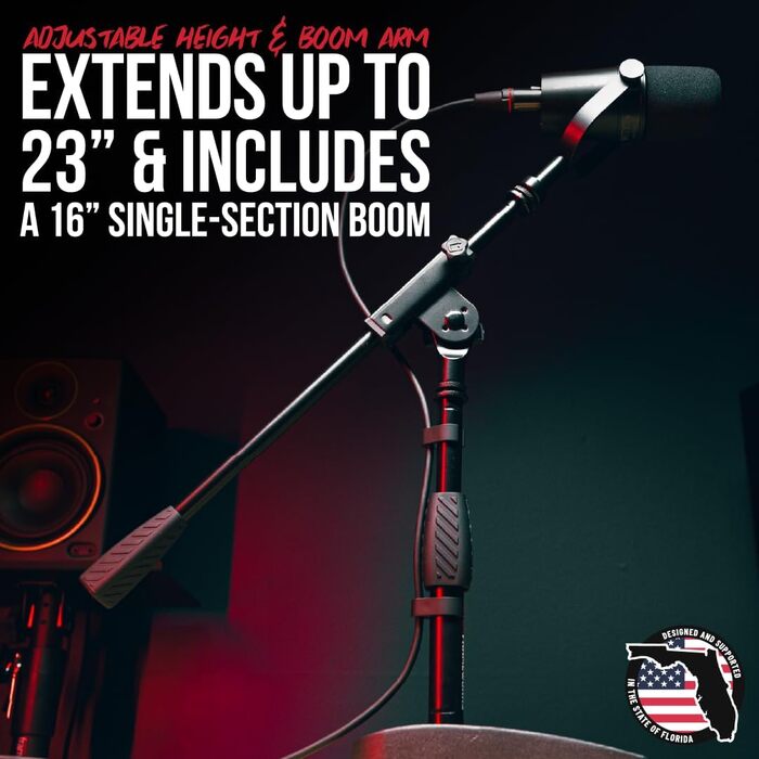 Мікрофонний стійка Gator Frameworks для бас-бочки та підсилювача з однією штангою (GFW-MIC-0851) з ваговою основою