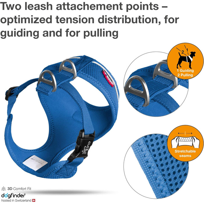 Шлейка для собак Air-Mesh, XL, блакитна