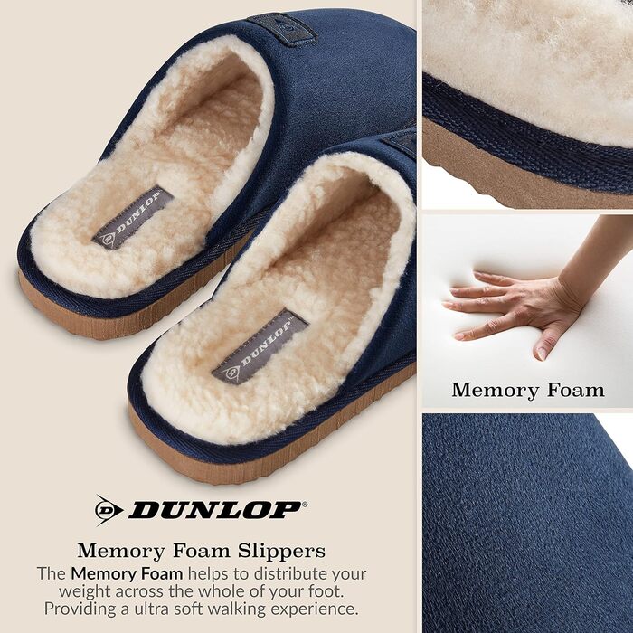 Чоловічі халапи Dlop з антиковзкою підошвою та плюшевою підкладкою (41 EU, Синій)