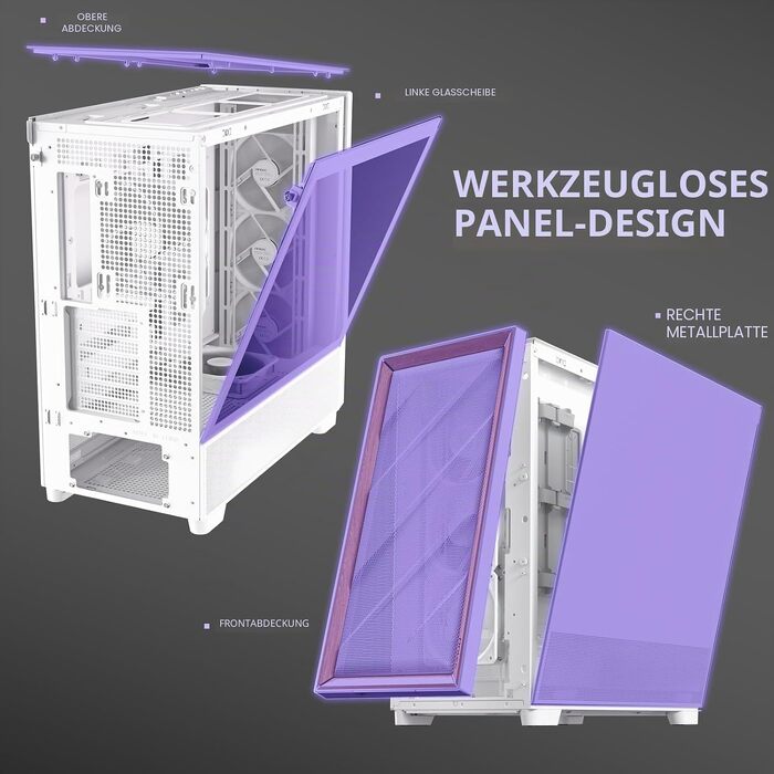 Корпус для ПК Antec Flux Midi Tower, чорний/білий, Gaming Case