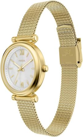 Жіночий кварцовий годинник Fossil Carlie золотистого кольору з браслетом із нержавіючої сталі (28 мм, French Blush Gold)