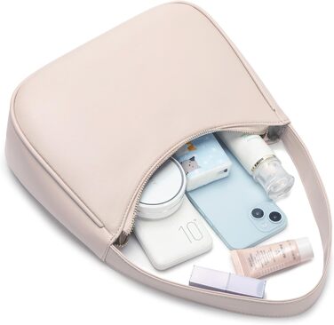 Сумка жіноча Schutertaschen Hobo мініатюрна, клатч на блискавці, колір бежевий (L)