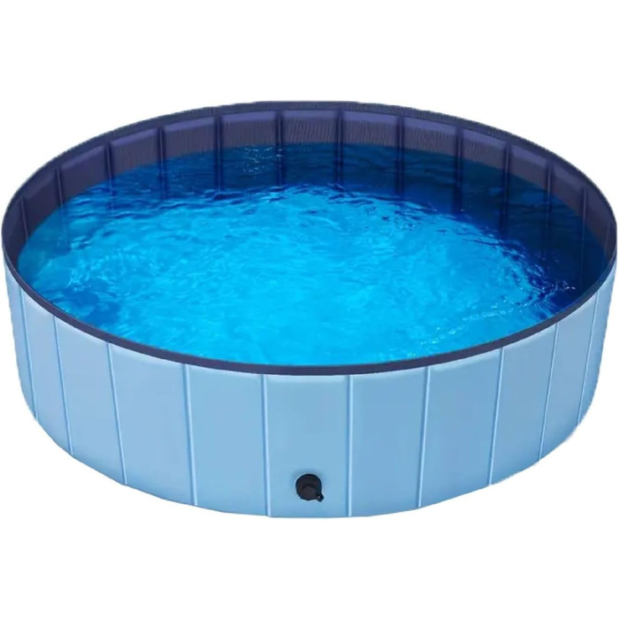 Зручний надувний басейн для собак та котів, 120x30 см, з клапаном для зливу води, неслизький, портативний