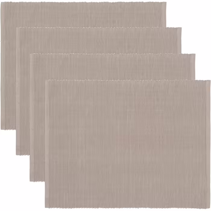 LINUM Uni 4-Pack Placemats 35x46 cm, 100% Woven Cotton, Washable, Mole Brown