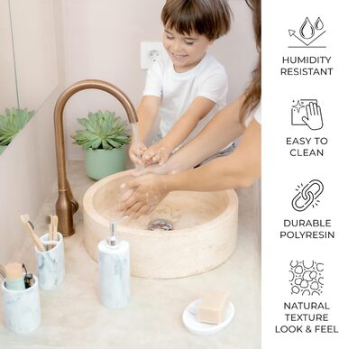 Набір для ванної кімнати ZCCZ: органайзер 4 в 1 (тримач для зубних щіток, дозатор мила, мильниця, стаканчик) – елегантний дизайн 