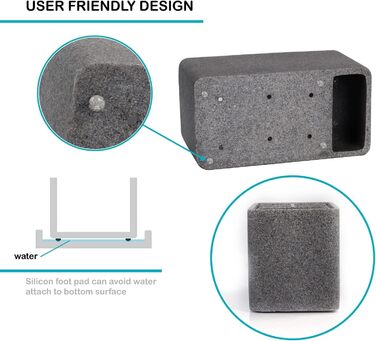 Органайзер для ванної кімнати ZCCZ: великий тримач для зубних щіток та чаша для косметики з гранітною текстурою