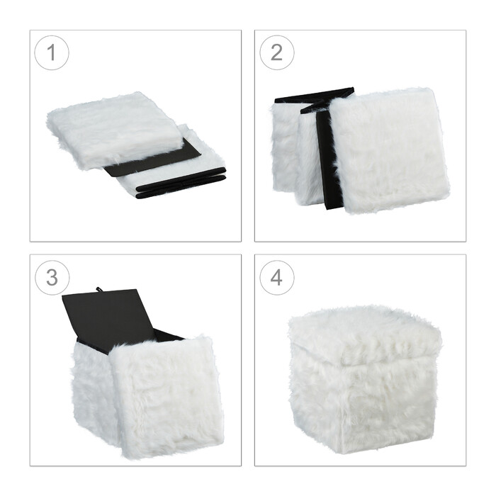 Relaxdays Seat Cube з хутром