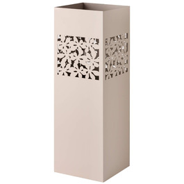 Підставка для парасольки Baroni Home квадратна металева з різьбленням, 2 гачки, знімна миска, 15,5x15,5x49 см (Таунгrau)