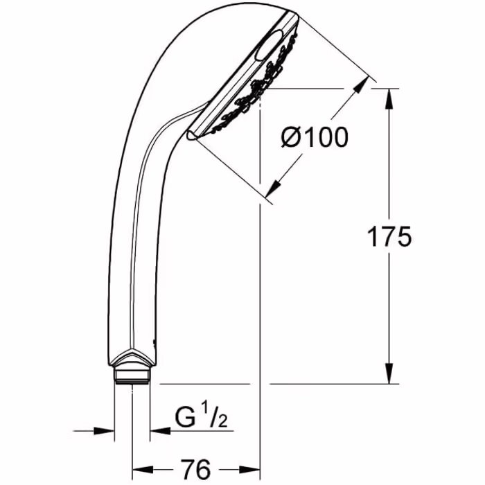 GROHE Relexa 100 Five - Hand Shower (5 Spray Patterns, Durable Surface, Anti-Limescale System), chrome, 28796000