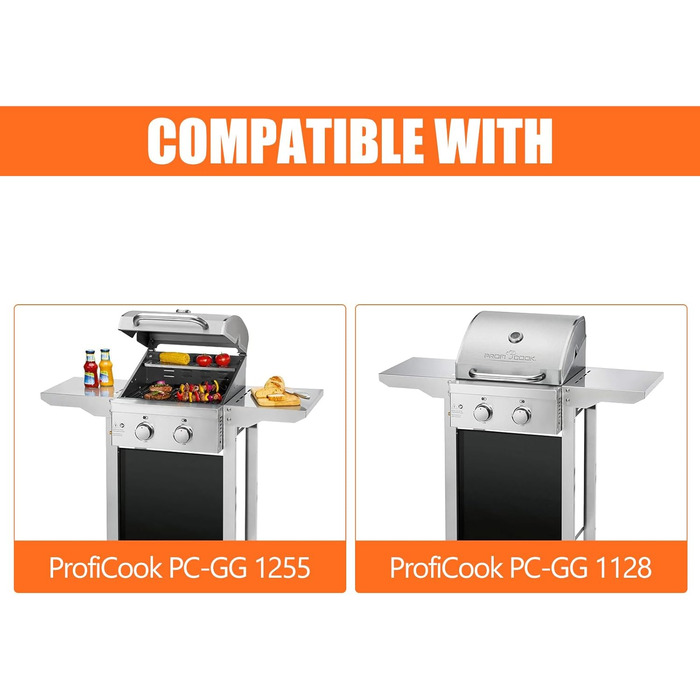 Чавунна решітка GFTIME 39x21.5 см для газового гриля ProfiCook PC-GG 1128/1255/1057, комплект 2 шт.