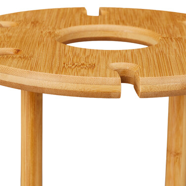 Relaxdays Bamboo Wine Glass Holder for 6 Glasses