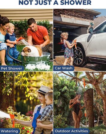 Портативна душова кабіна для кемпінгу Zooma з насосом, для відпочинку на природі, сад, вулиця, акумуляторна