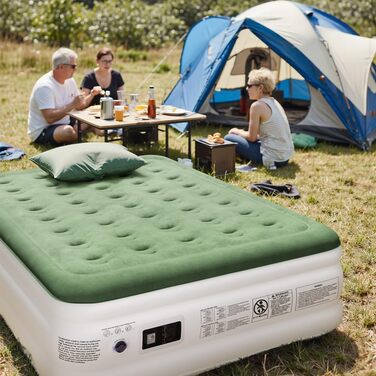 Надувний матрац для 2 осіб 203x152x40 см з електричним насосом, самонадувний, для дому