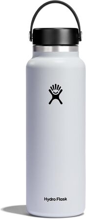 HYDRO FLASK - 1180ml (40oz) Water Bottle - Insulated Stainless Steel Water Bottle - Sports Bottle with Leak-Proof Flex Cap Lid & Strap - Dishwasher-Safe Thermos - Wide Mouth - White