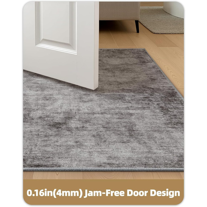 Килимок для дому COLOR&GEOMETRY 60x90 см з неслизьким покриттям TPE, сірий. Можливість прання.